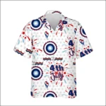 Custom Face & Logo Party USA Hawaiian Shirt | Red White & Blue Beach Shirt for BBQs & Parades