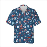 Custom Face & Logo Party USA Hawaiian Shirt | Star-Spangled Summer Shirt for Patriotic Crews
