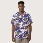 Custom Face & Logo Party USA Hawaiian Shirt | USA Flag Aloha Shirt for July 4th Parties