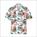 Custom Face & Logo Surf Skeleton Hawaiian Shirt | Gothic Surf Vibes Shirt for Men & Women