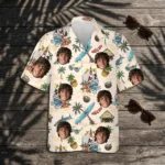 Custom Face & Logo Surf Skeleton Hawaiian Shirt | Skeleton Surfer Beach Shirt for Themed Events