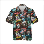 Custom Face & Logo Surf Skeleton Hawaiian Shirt | Skeleton Surfer Beach Shirt for Themed Events