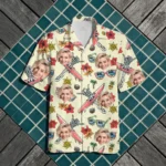 Custom Face & Logo Surf Skeleton Hawaiian Shirt | Spooky Surf Skull Aloha Shirt for Bold Wearers