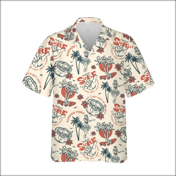 Custom Face & Logo Surf Skeleton Hawaiian Shirt | Spooky Surf Skull Aloha Shirt for Bold Wearers - view 2