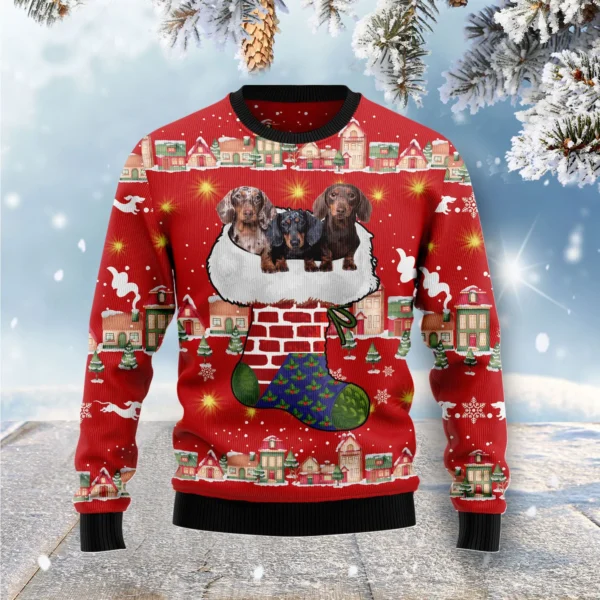 dachshund light up ugly christmas sweater merry xmas clothing.webp