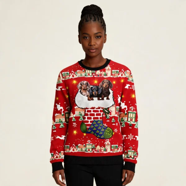 Dachshund Light Up Ugly Christmas Sweater Merr