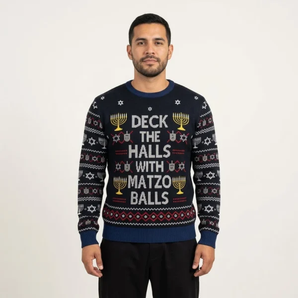 Deck The Halls With Matzo Balls Funny Hanukkah