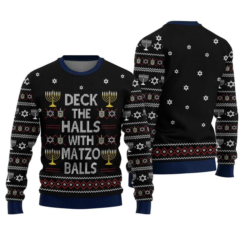deck the halls with matzo balls funny hanukkah sweater black warm.webp deck the halls with matzo balls funny hanukkah sweater black warm.webp