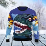 Dinosaur Face Ugly Christmas Sweater Cute Xmas Apparel Best Gift