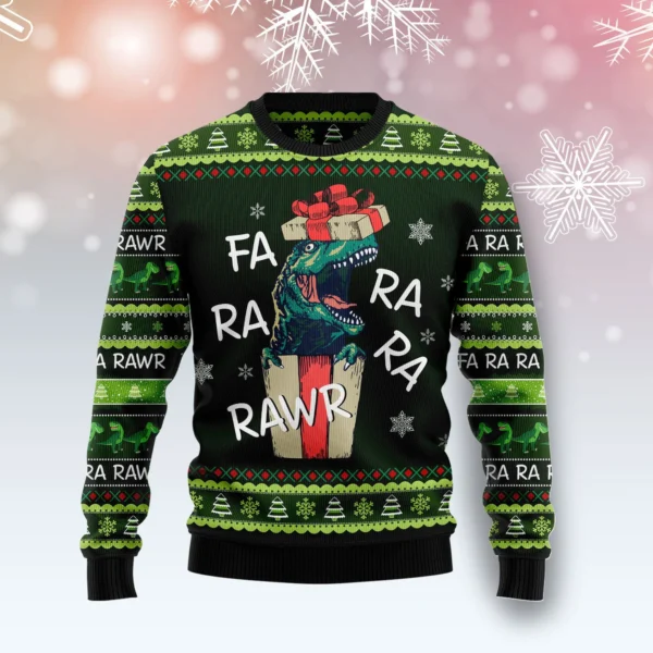 dinosaur gift farararara ugly christmas sweater merry xmas clothing.webp