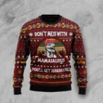 Dinosaur Mom Ugly Christmas Sweater Don t Mess With Mamasaurus