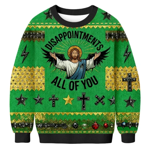disappointments all of you christmas ugly sweater christian religious.webp