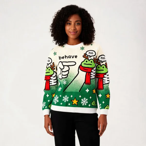 Dishonest Frog Meme Christmas Ugly Sweater Hol