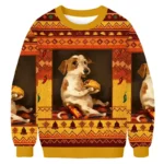 Dog Chill With Taco Ugly Sweater Animal Themed Unique Gift ForDog