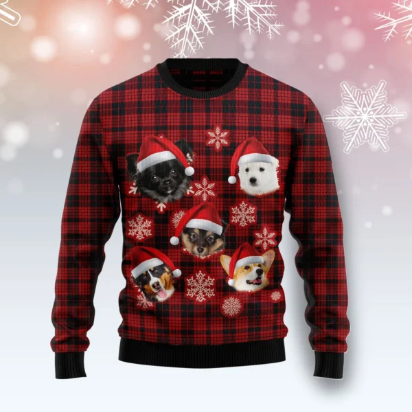 dog christmas snowflake ugly christmas sweater.webp
