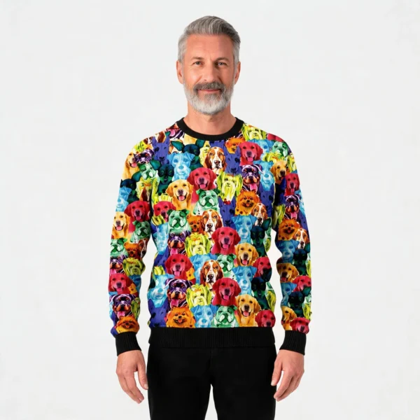 Dog Colorful Funny Ugly Xmas Sweaters Funny Xm