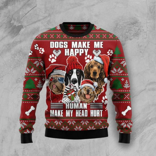 dog make me happy humans make my head hurt ugly christmas sweater.webp