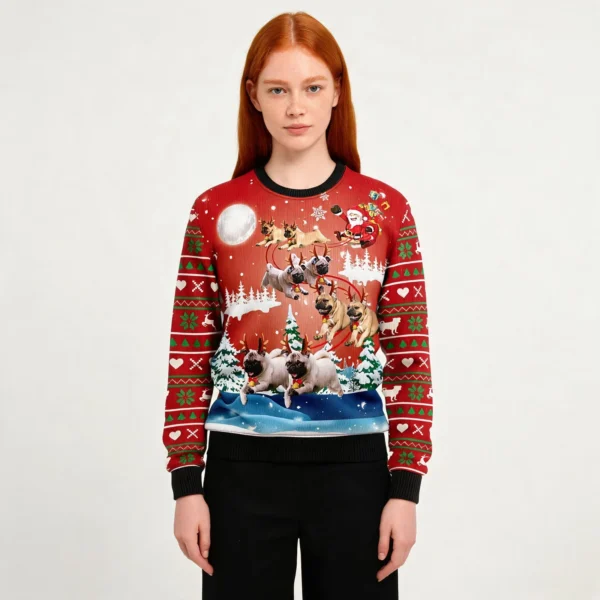 Dog Reindeer Ugly Christmas Sweater Cool Xmas