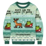 Don’t Ask Me Where I’m Going Funny Frog Meme Christmas Ugly Sweater