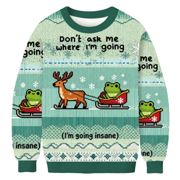 don t ask me where i m going funny frog meme christmas ugly sweater.webp