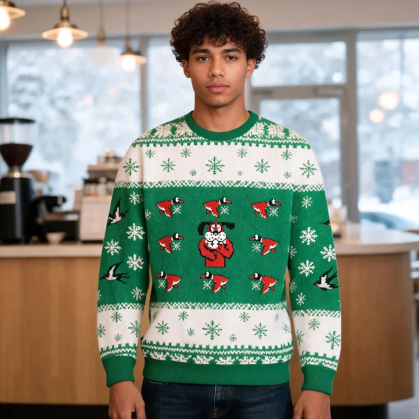Duck For Christmas Ugly Sweater Merry Xmas Clothes Duck Gift ForDuck worn by a model