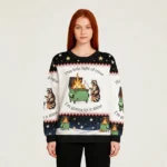 Dumpster Fire Raccoon Ugly Sweater Holiday App