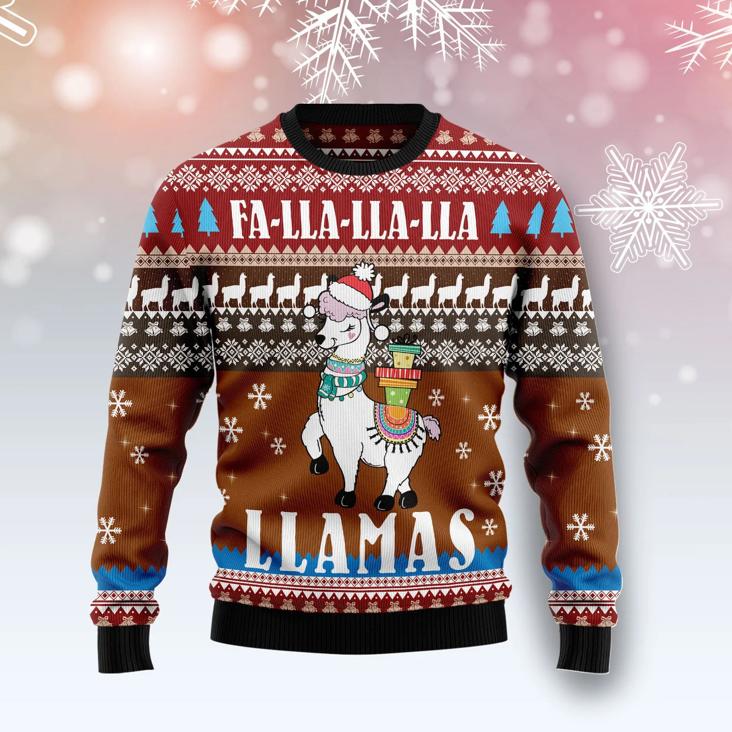 fa lla lla llamas ugly christmas sweater cute xmas apparel flamingo.webp fa lla lla llamas ugly christmas sweater cute xmas apparel flamingo.webp