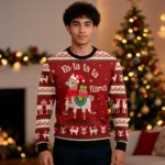Falala Llama Ugly Christmas Sweater Merry Xmas Clothing Cool Flamingo