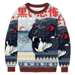 Fierce Black Cat Christmas Ugly Sweater Xmas Apparel Christmas Gift