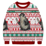 Fight Or Flight Penguin Fun Christmas Ugly Sweater Xmas Wear Penguin