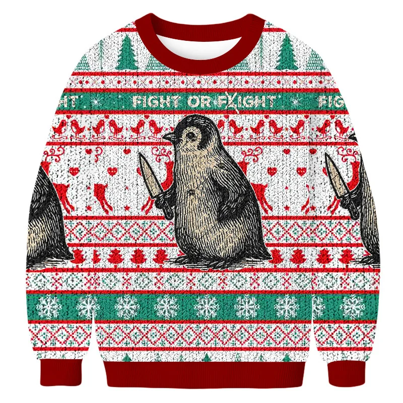 fight or flight penguin fun christmas ugly sweater xmas wear penguin.webp fight or flight penguin fun christmas ugly sweater xmas wear penguin.webp