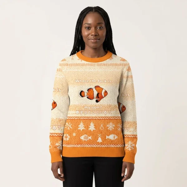 Fish Looking For Son Christmas Ugly Sweater Ho