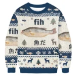 Fish Meme Christmas Ugly Sweater Xmas Clothing