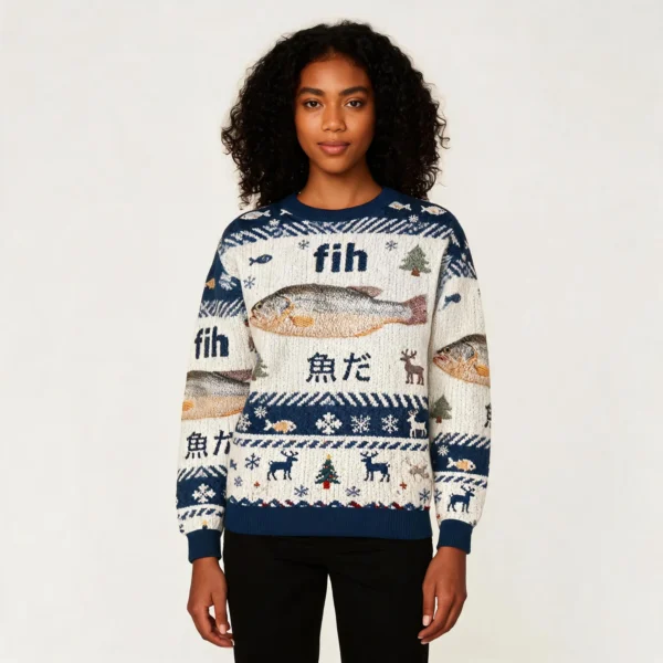 Fish Meme Christmas Ugly Sweater Xmas Clothing
