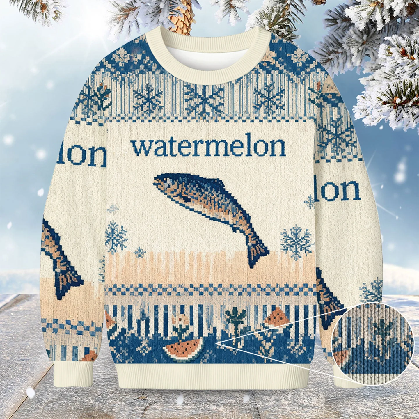 fish watermelon christmas ugly sweater animal themed christmas gift.webp fish watermelon christmas ugly sweater animal themed christmas gift.webp
