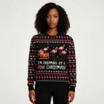Flamingo Im Dreaming Of A Pink Christmas Ugly
