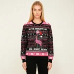 Flamingo On The Naughty List Ugly Christmas Sw