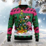 Flamingo Pine Tree Christmas Ugly Sweater Holi