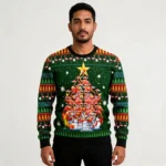 Flamingo Pine Tree Ugly Christmas Sweater Anim