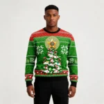 Flamingo Pine Tree Ugly Christmas Sweater Anim