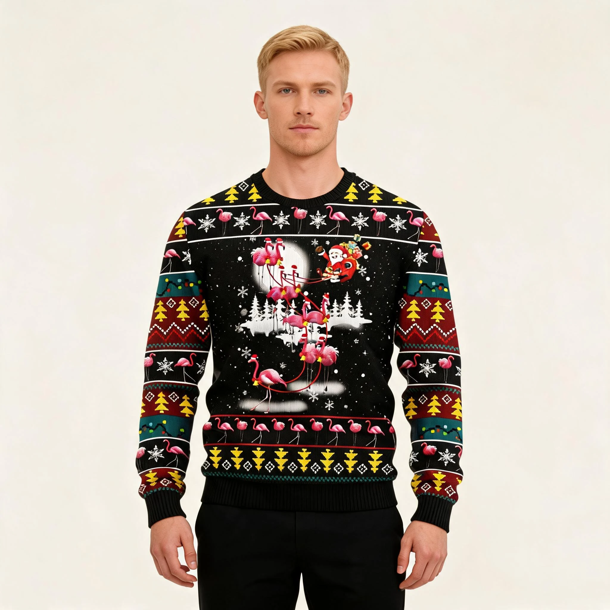 Flamingo Reindeer Ugly Christmas Sweater Best Flamingo Reindeer Ugly Christmas Sweater Best