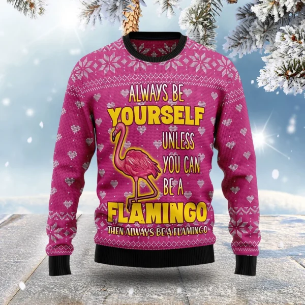 flamingo ugly christmas sweater funny christmas jumper christmas gift.webp