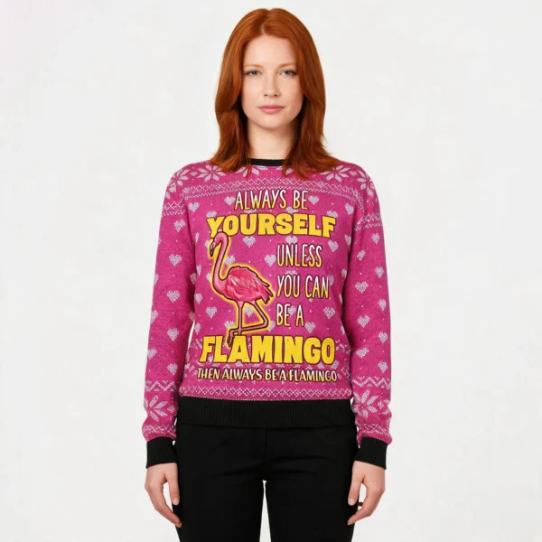 Flamingo Ugly Christmas Sweater Funny Christma