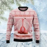Flamingo Why Oh You Ugly Christmas Sweater Funny Xmas Apparel