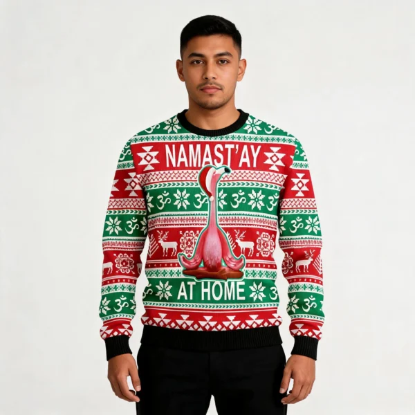 Flamingo Yoga Christmas Ugly Christmas Sweater