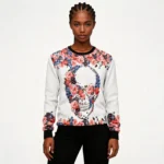 Floral Skull Ugly Christmas Sweater Gothic Des