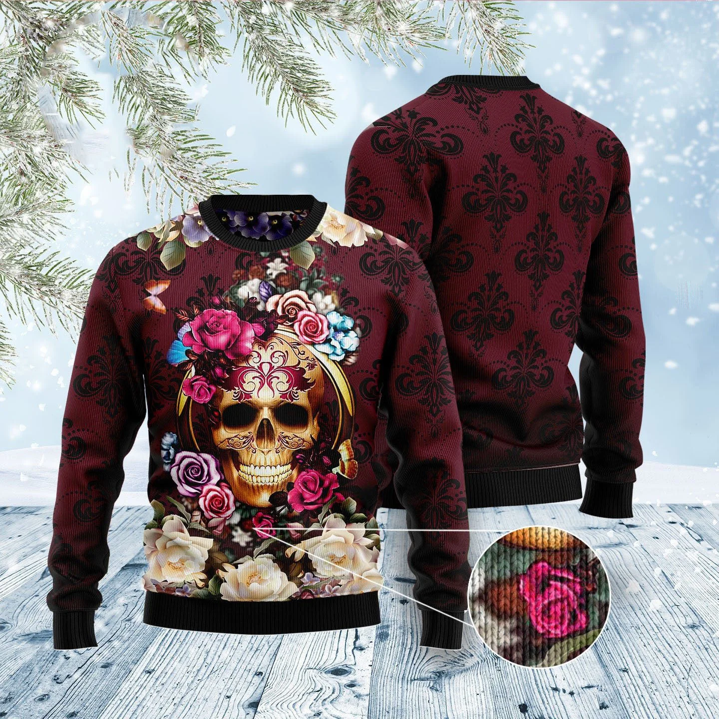 flower skull ugly christmas sweater holiday clothing christmas gift.webp flower skull ugly christmas sweater holiday clothing christmas gift.webp