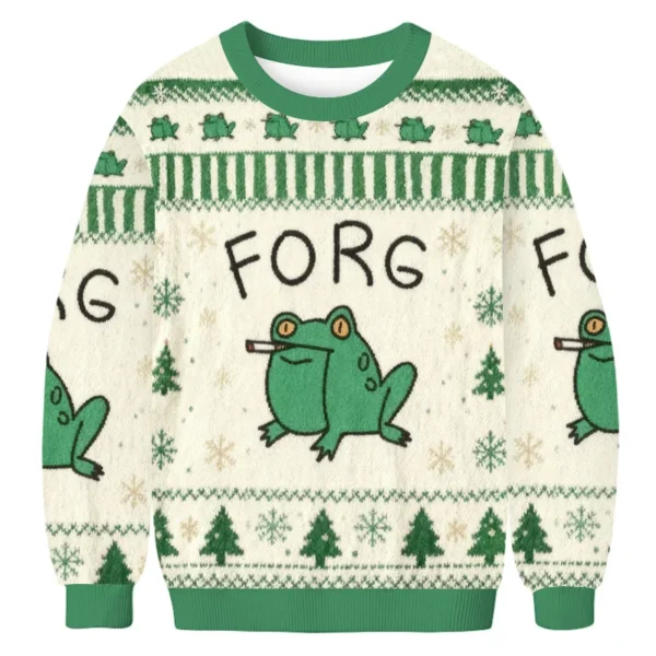 forg smoking meme christmas ugly sweater christmas outfits frog owner.webp