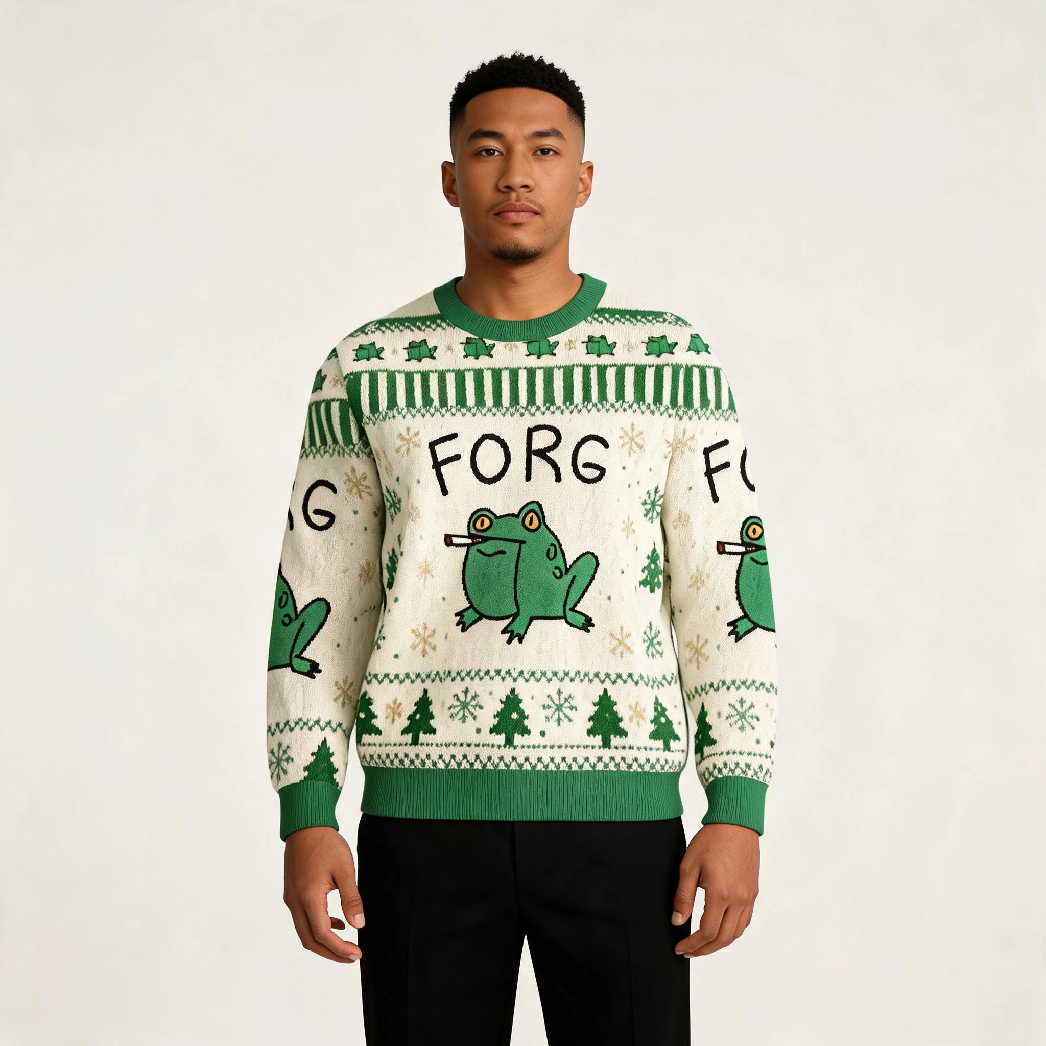 Forg Smoking Meme Christmas Ugly Sweater Chris Forg Smoking Meme Christmas Ugly Sweater Chris