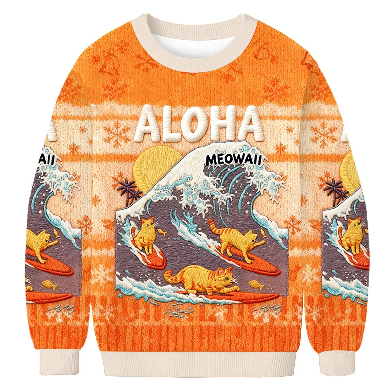 free surfing cat christmas ugly sweater animal themed xmas clothing.webp free surfing cat christmas ugly sweater animal themed xmas clothing.webp